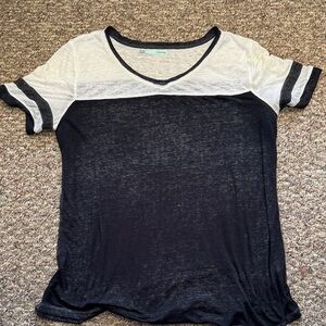 Maurices Black and White V-Neck Tee